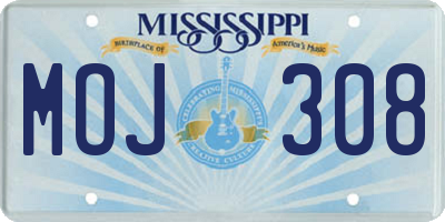 MS license plate MOJ308