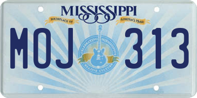 MS license plate MOJ313