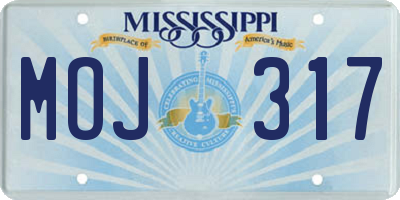 MS license plate MOJ317