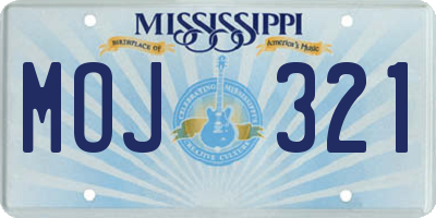 MS license plate MOJ321
