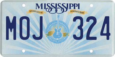 MS license plate MOJ324