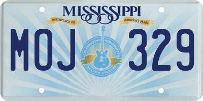 MS license plate MOJ329
