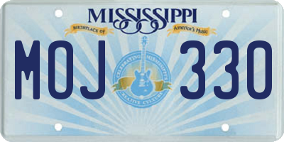 MS license plate MOJ330