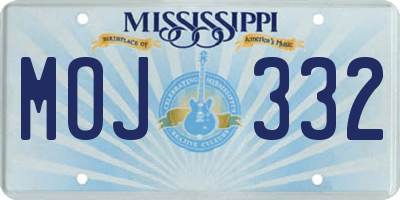 MS license plate MOJ332