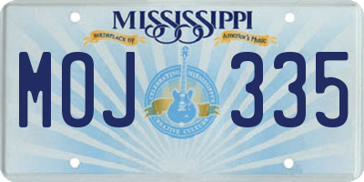 MS license plate MOJ335