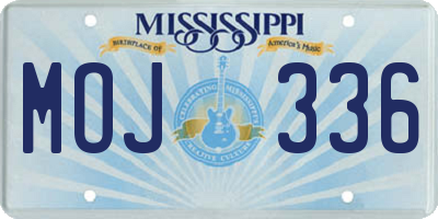 MS license plate MOJ336