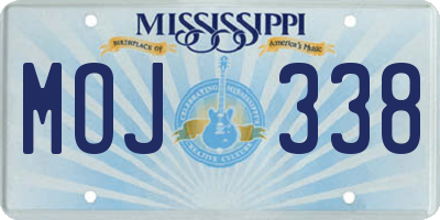 MS license plate MOJ338
