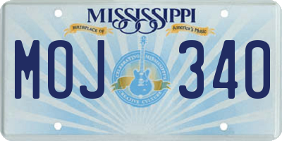 MS license plate MOJ340