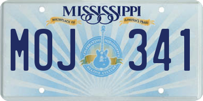 MS license plate MOJ341