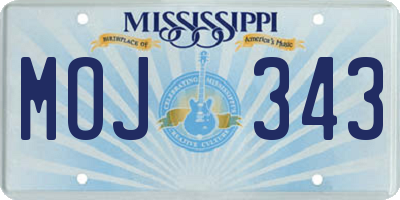 MS license plate MOJ343