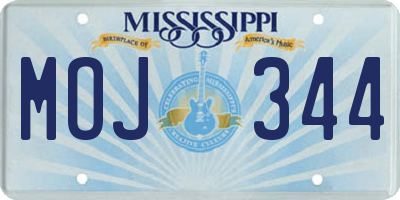 MS license plate MOJ344