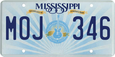 MS license plate MOJ346