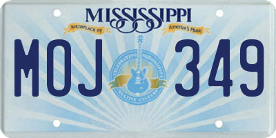 MS license plate MOJ349