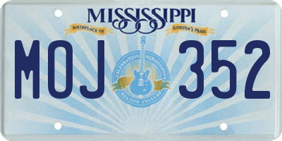 MS license plate MOJ352