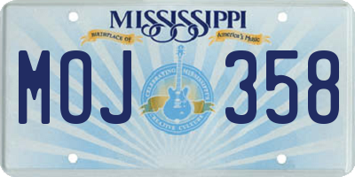 MS license plate MOJ358