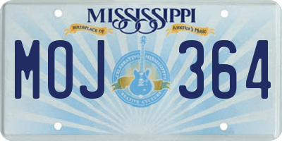 MS license plate MOJ364