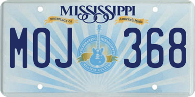 MS license plate MOJ368