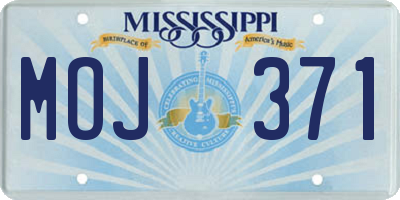 MS license plate MOJ371