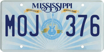 MS license plate MOJ376