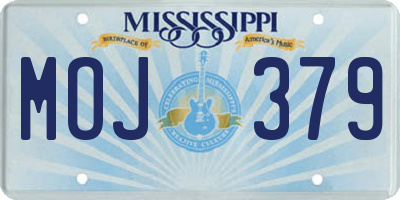 MS license plate MOJ379