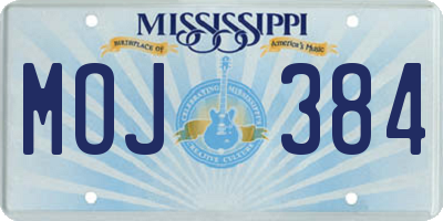 MS license plate MOJ384