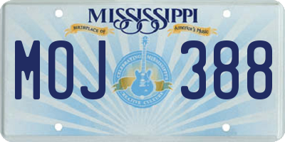 MS license plate MOJ388