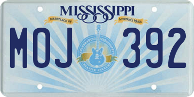 MS license plate MOJ392