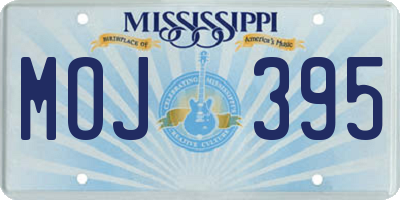 MS license plate MOJ395