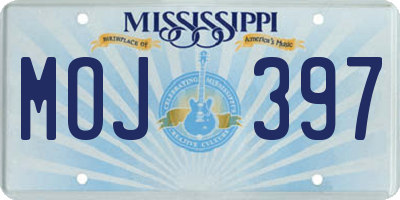 MS license plate MOJ397