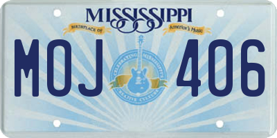 MS license plate MOJ406