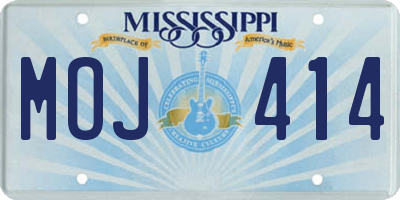 MS license plate MOJ414