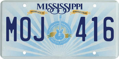 MS license plate MOJ416