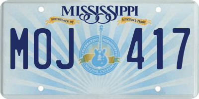 MS license plate MOJ417