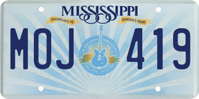 MS license plate MOJ419