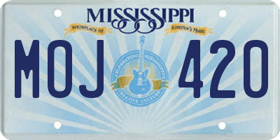 MS license plate MOJ420