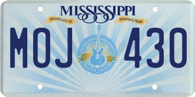 MS license plate MOJ430