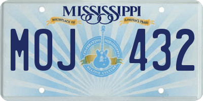 MS license plate MOJ432