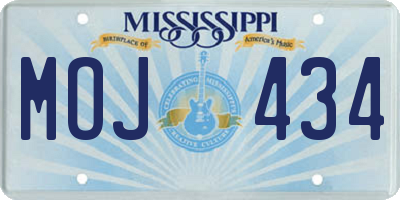 MS license plate MOJ434