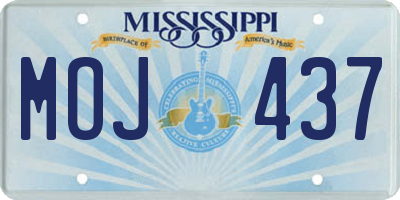 MS license plate MOJ437