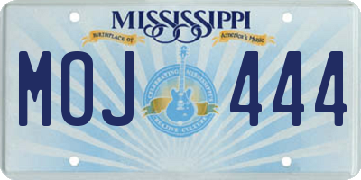 MS license plate MOJ444