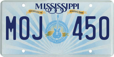 MS license plate MOJ450