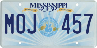 MS license plate MOJ457