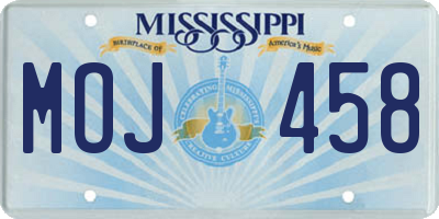 MS license plate MOJ458