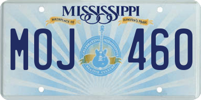 MS license plate MOJ460