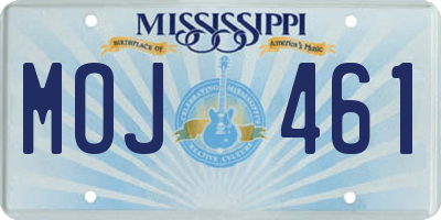 MS license plate MOJ461