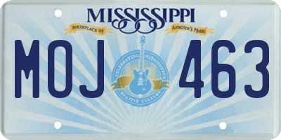 MS license plate MOJ463