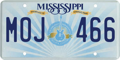 MS license plate MOJ466
