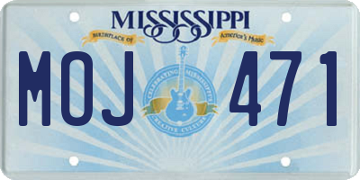 MS license plate MOJ471