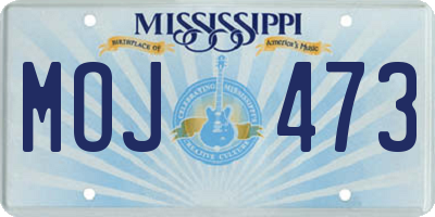 MS license plate MOJ473