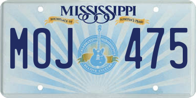 MS license plate MOJ475